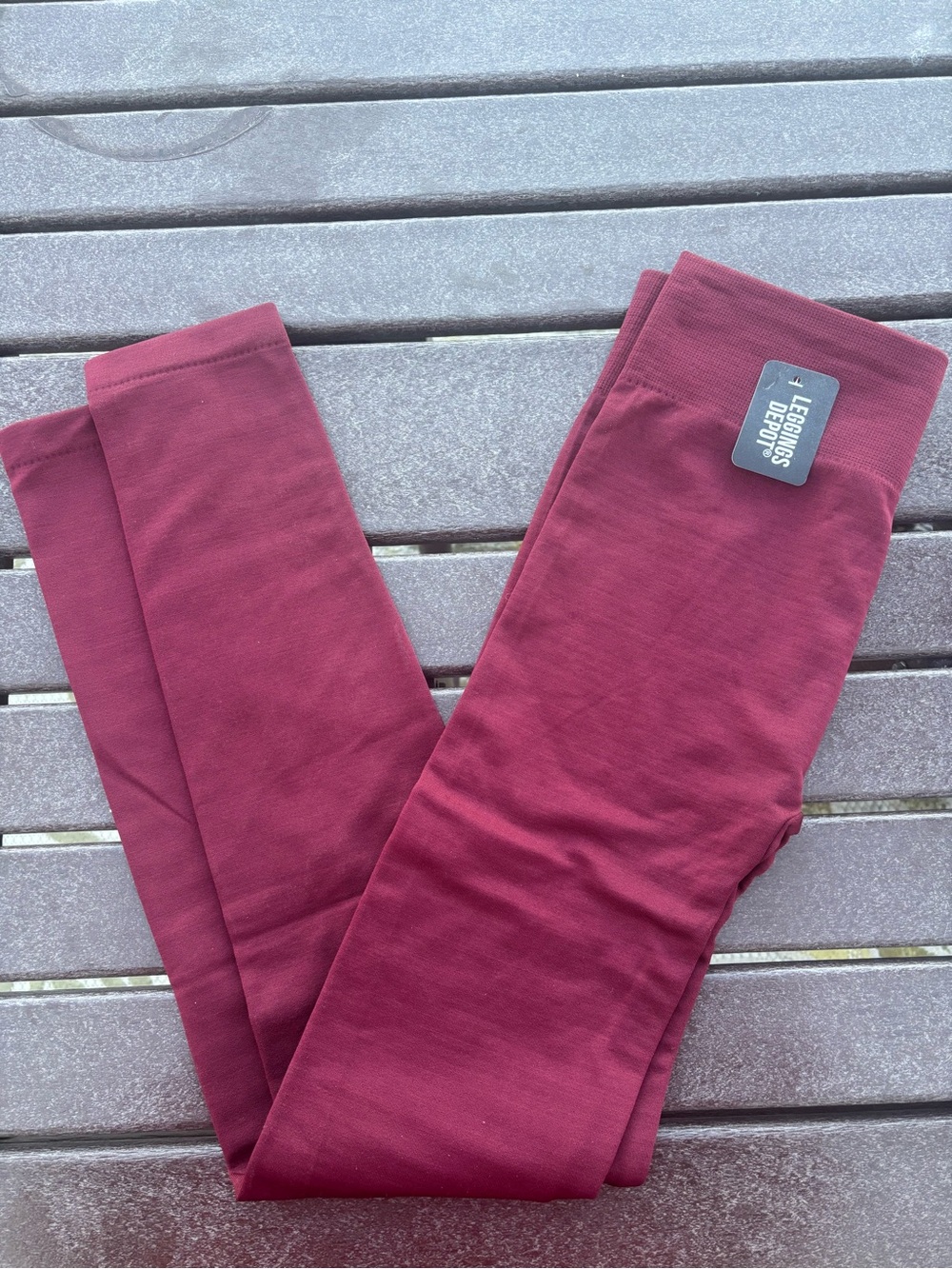Leggings Depot Burgundy Seamless Fleece Leggings